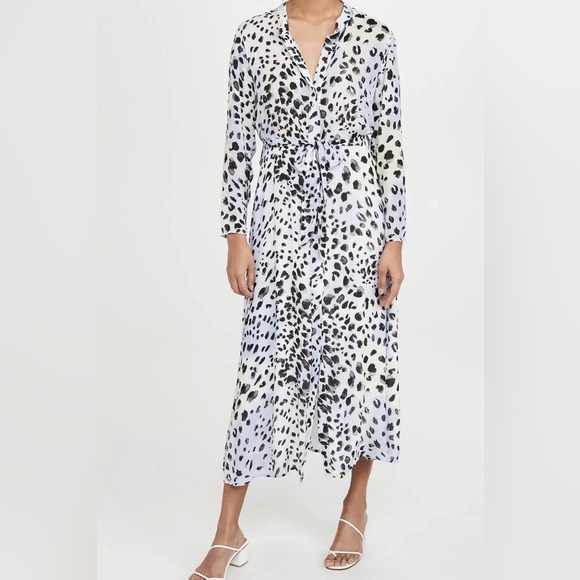 Bella Dahl Maxi Shirt Dress Ink Dots - Picture 11 of 12